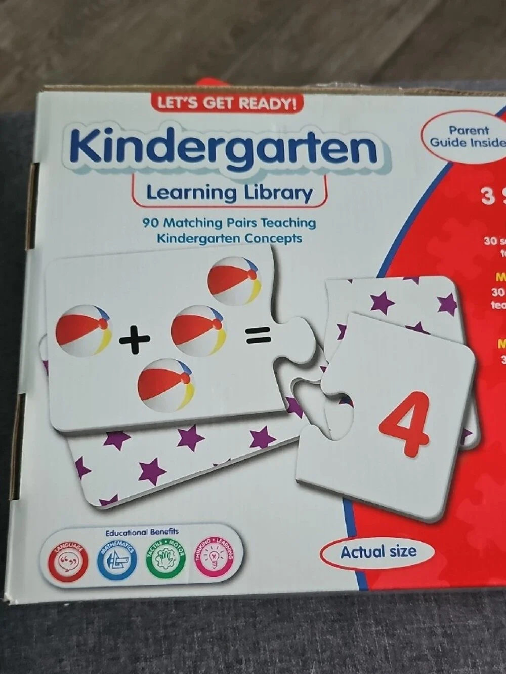 Kindergarten Learning Library Educational Puzzle Set Animals Math Words 3 sets
